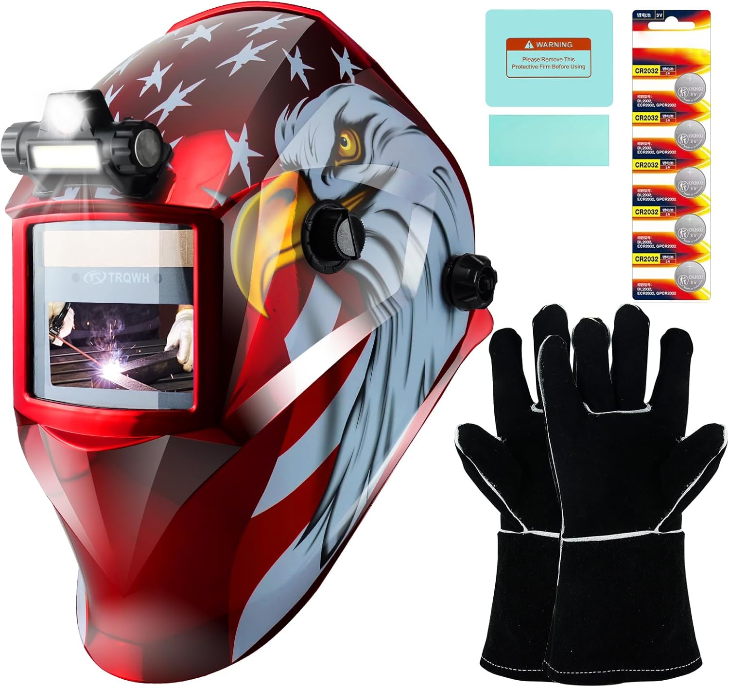 Detalle de TRQWH Auto-Darkening Welding Helmet KTS-HD94 with True-Color Lens, Wide View & Auto-Darkening