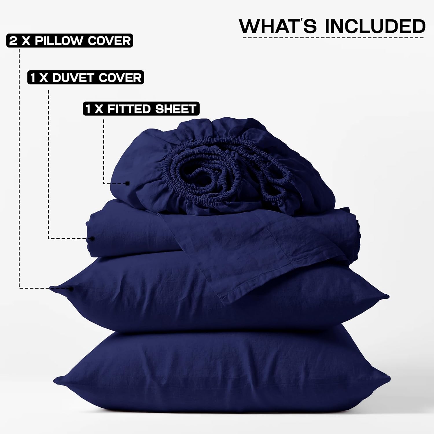 Thumbnail 1 de Moonlight20015 Super King Bedding Set 4 Piece in Navy