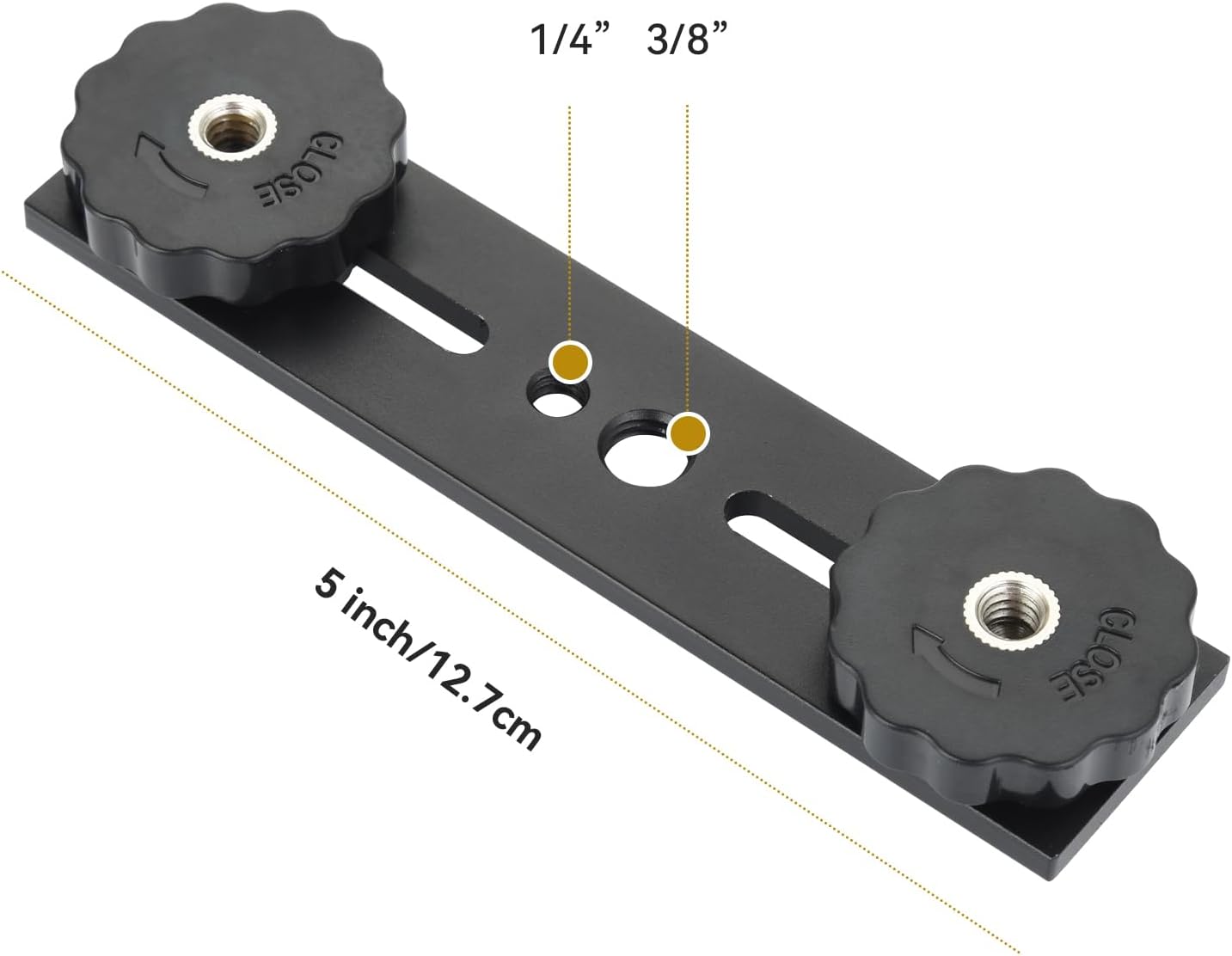 Detalle de UTEBIT 5'' Dual Flash Mount: Aluminium 12.7 cm Double Hot Shoe Rail