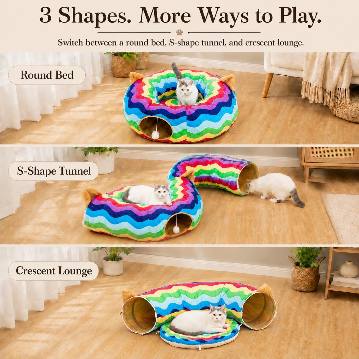 Detalle de LUCKITTY Cat Tunnel Bed, 10-inch diameter