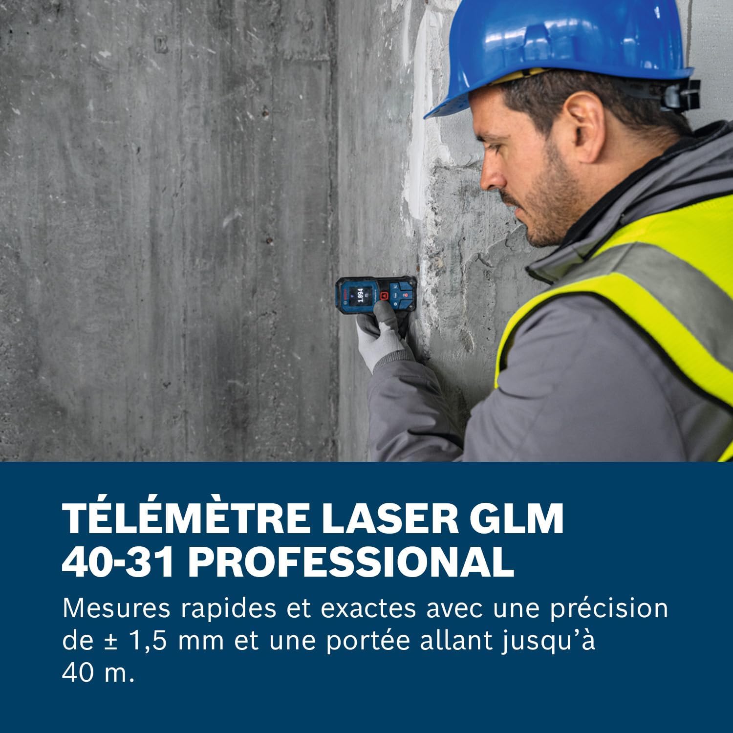Thumbnail 1 de Bosch Professional GLM 40-31 – télémètre laser professionnel robuste, calculs longueur/surface/volume