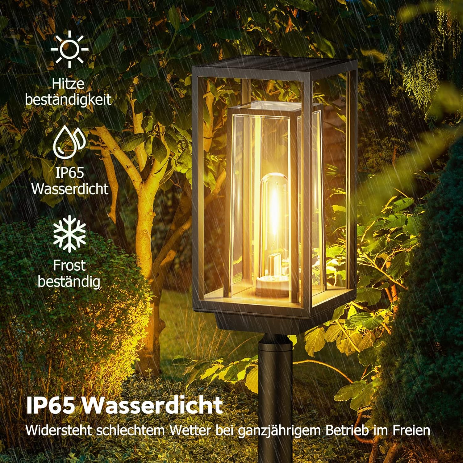 Thumbnail 2 de PUAIDA Solarlampen für den Außenbereich (2er-Set) – moderne Gartenleuchten mit warmweißem Licht, IP65