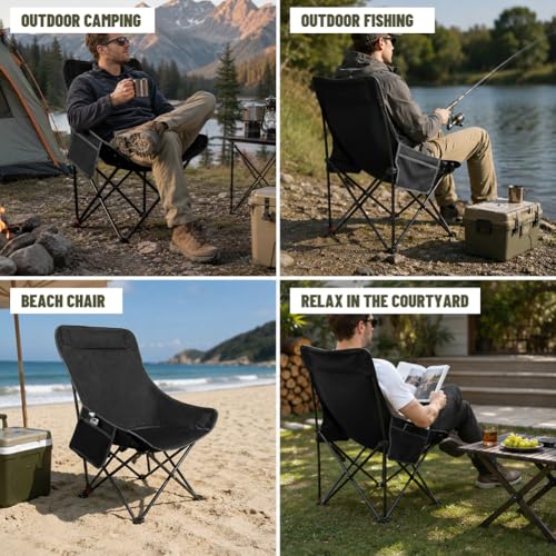 Detalle de Campingstuhl Faltbar 170 kg – Höhenverstellbar von Peelanmall
