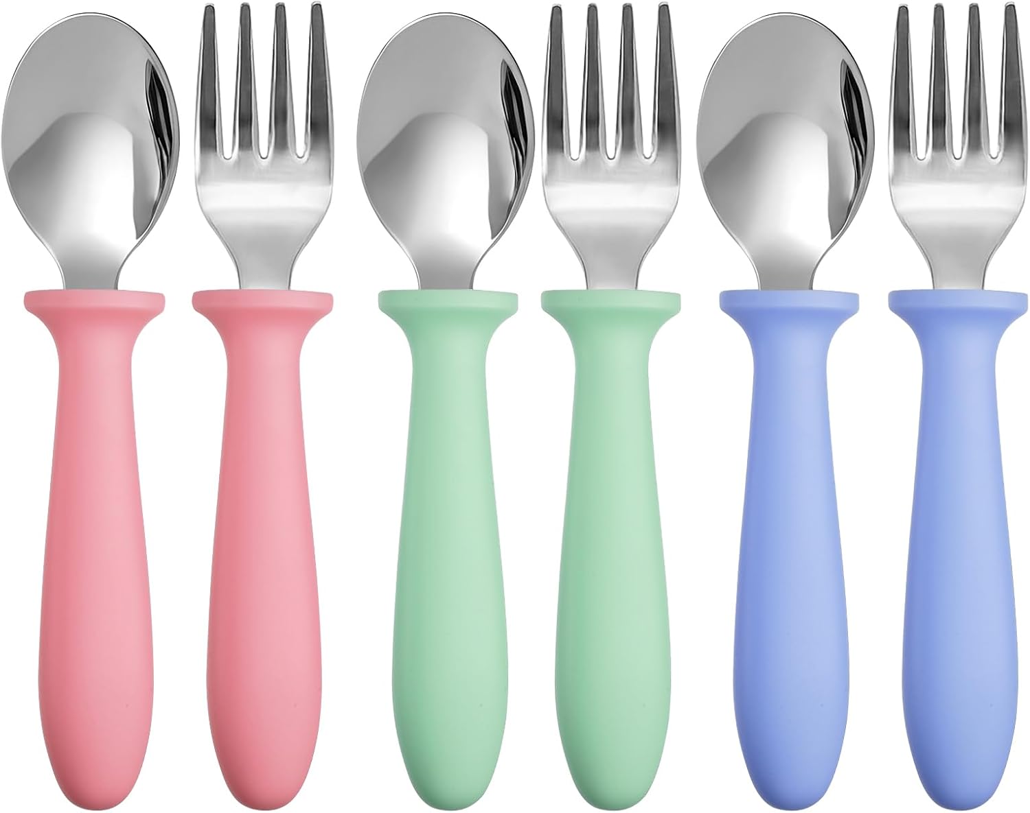 Detalle de Pimoys G1951K-11-N Toddler Utensil Set, 18/8 Stainless Steel, 6 Pieces