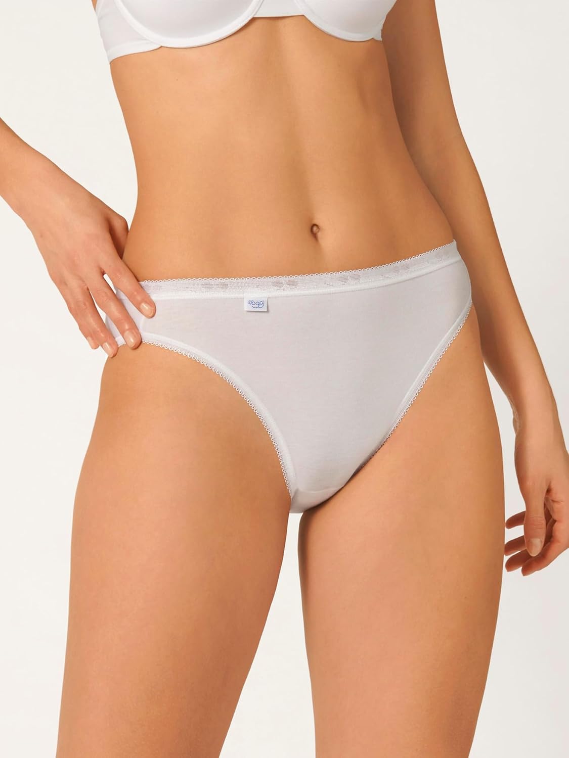 Detalle de Sloggi Damen Unterhose Basic+ Tai 4-Pack – Baumwolle trifft Lycra, nachhaltig komfortabel