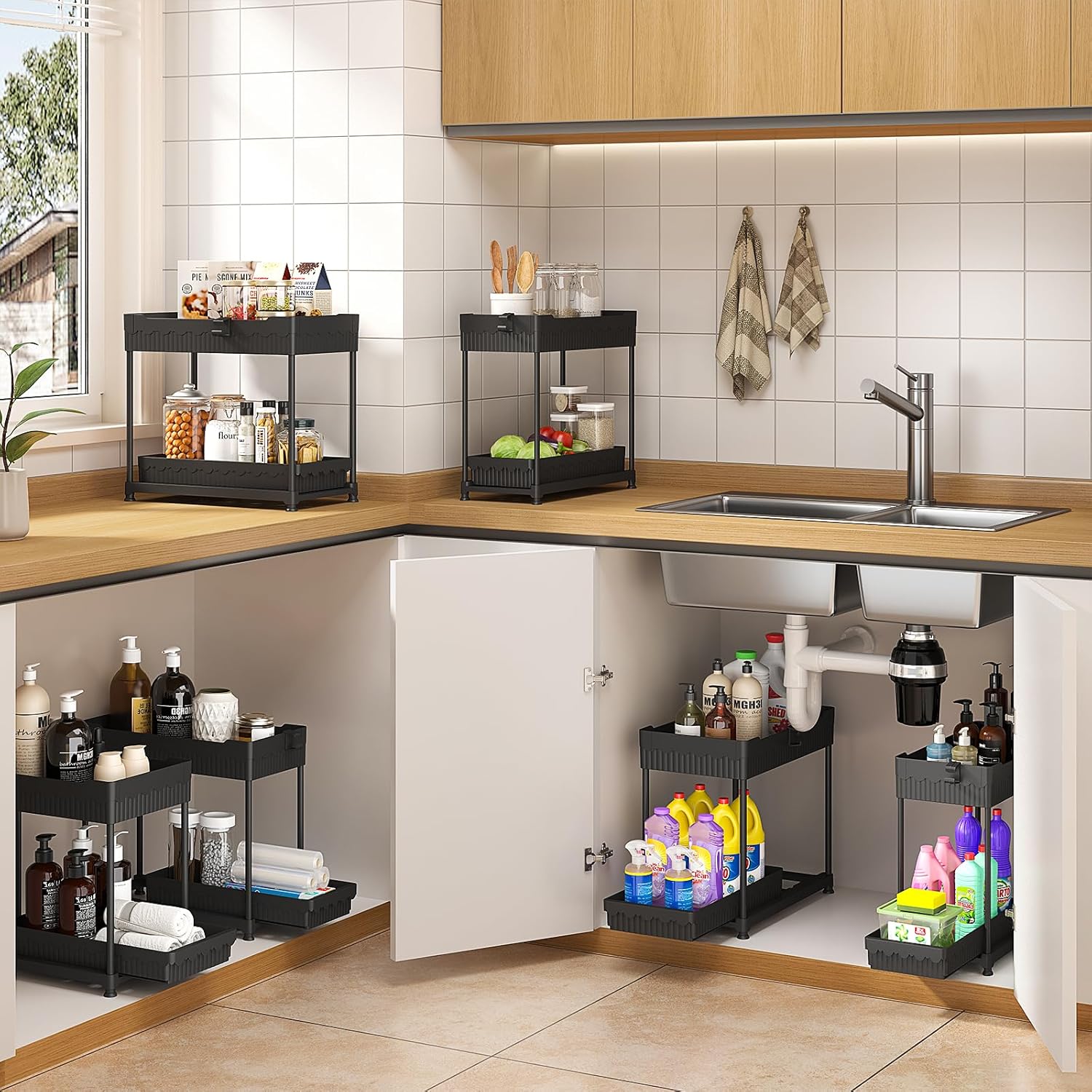 Thumbnail 3 de Sevenblue 2-Tier Under Sink Organizer 4-Pack 🚪