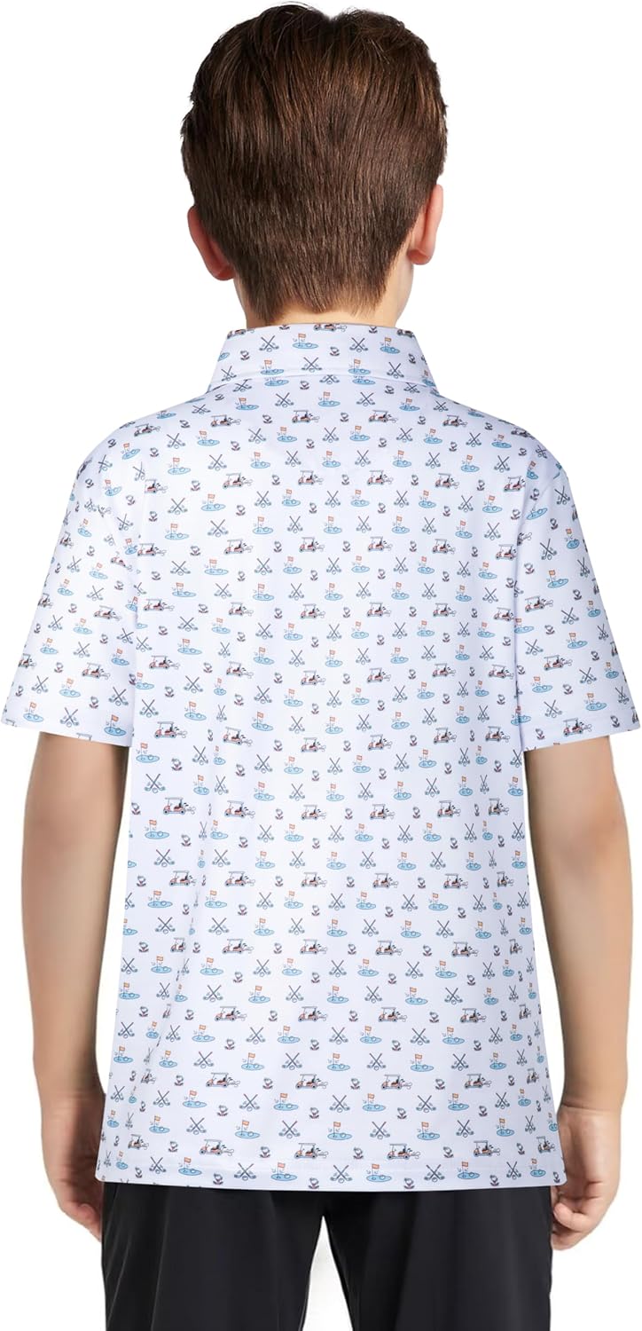 Detalle de Boys Performance Polo Shirt (Short Sleeve) Dry Fit Stretch Funny Print