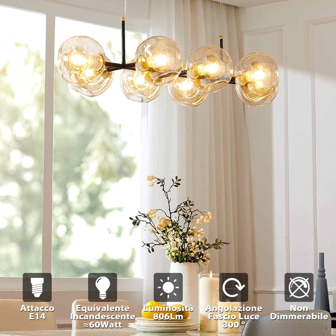 Thumbnail 1 de LVWIT Lampadine LED E14 G45 stile vintage retrò, luce calda 2700K 5,5W (806 lm) – confezione da 6