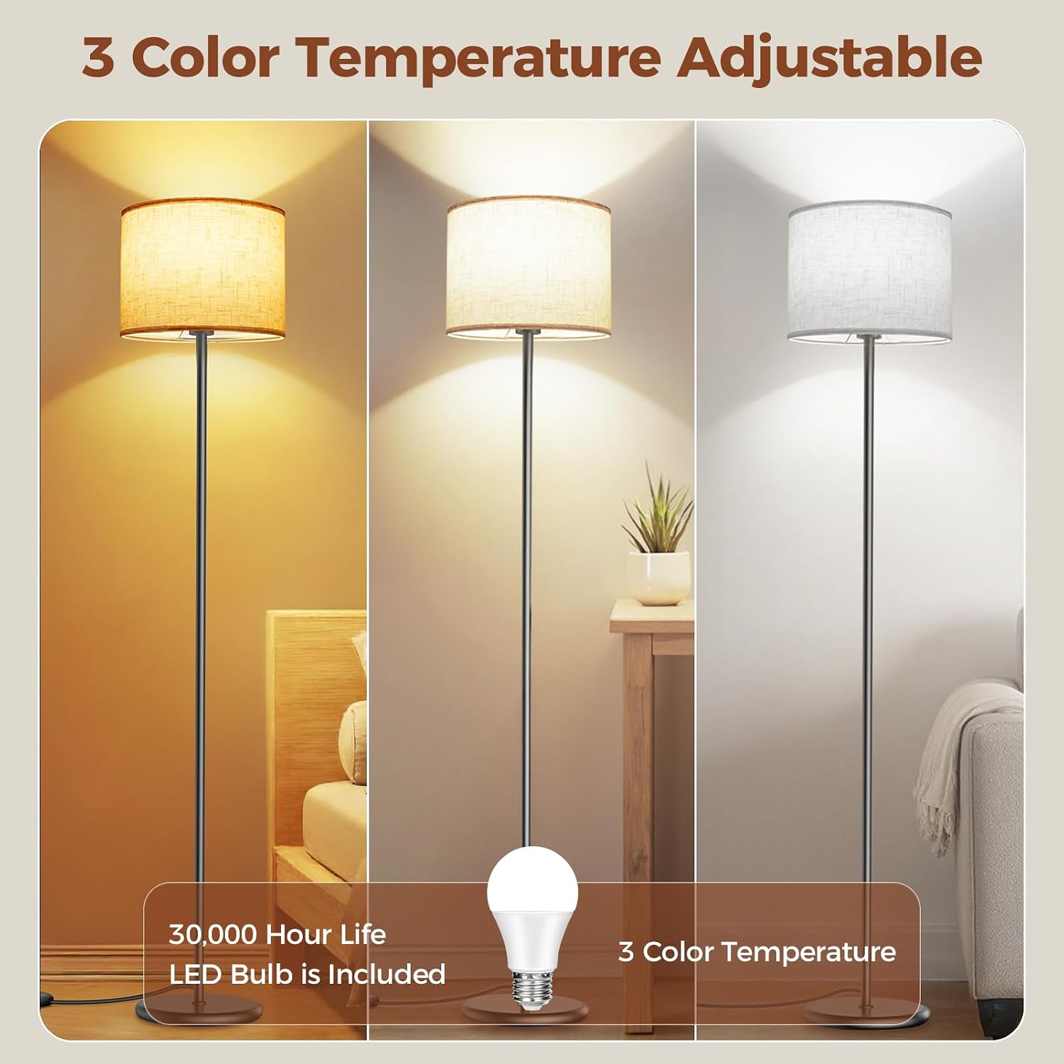 Thumbnail 1 de AmazeFun 62-inch floor lamp with 3 tones