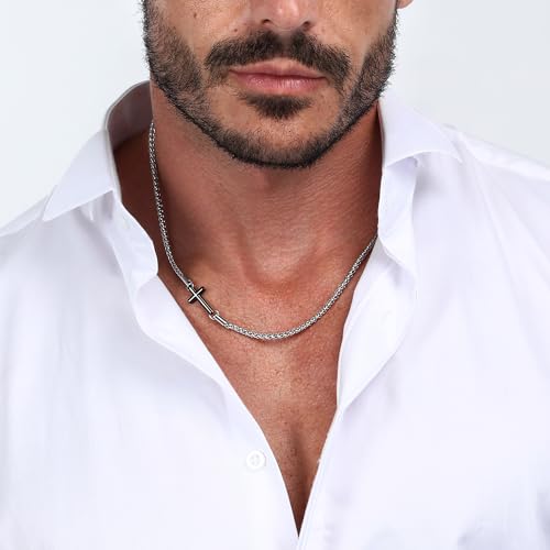 Detalle de Morellato Cross Collana Uomo in Acciaio, IP nero – SKR61