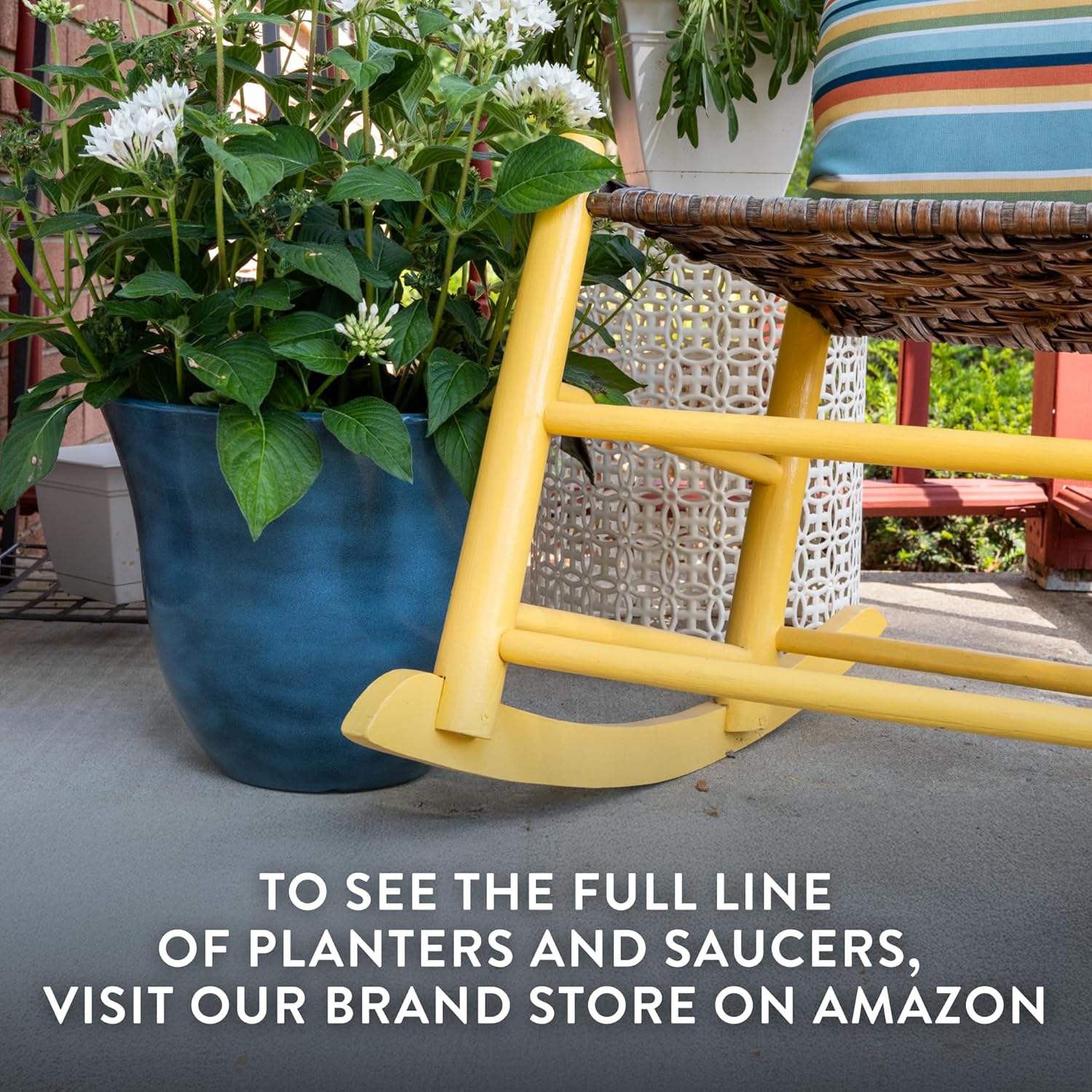 Thumbnail 6 de Classic Honeysuckle Resin Planter: 15-Inch Lightweight UV-Resistant Flower Pot (Tequila Sunrise)