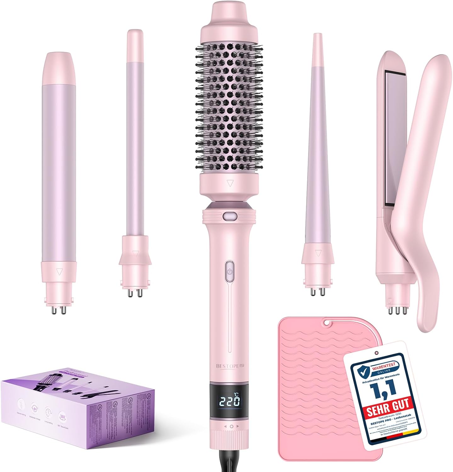 BESTOPE PRO JDL-314S lokówka 5 w 1 z prostownicą i 13 poziomami temperatury