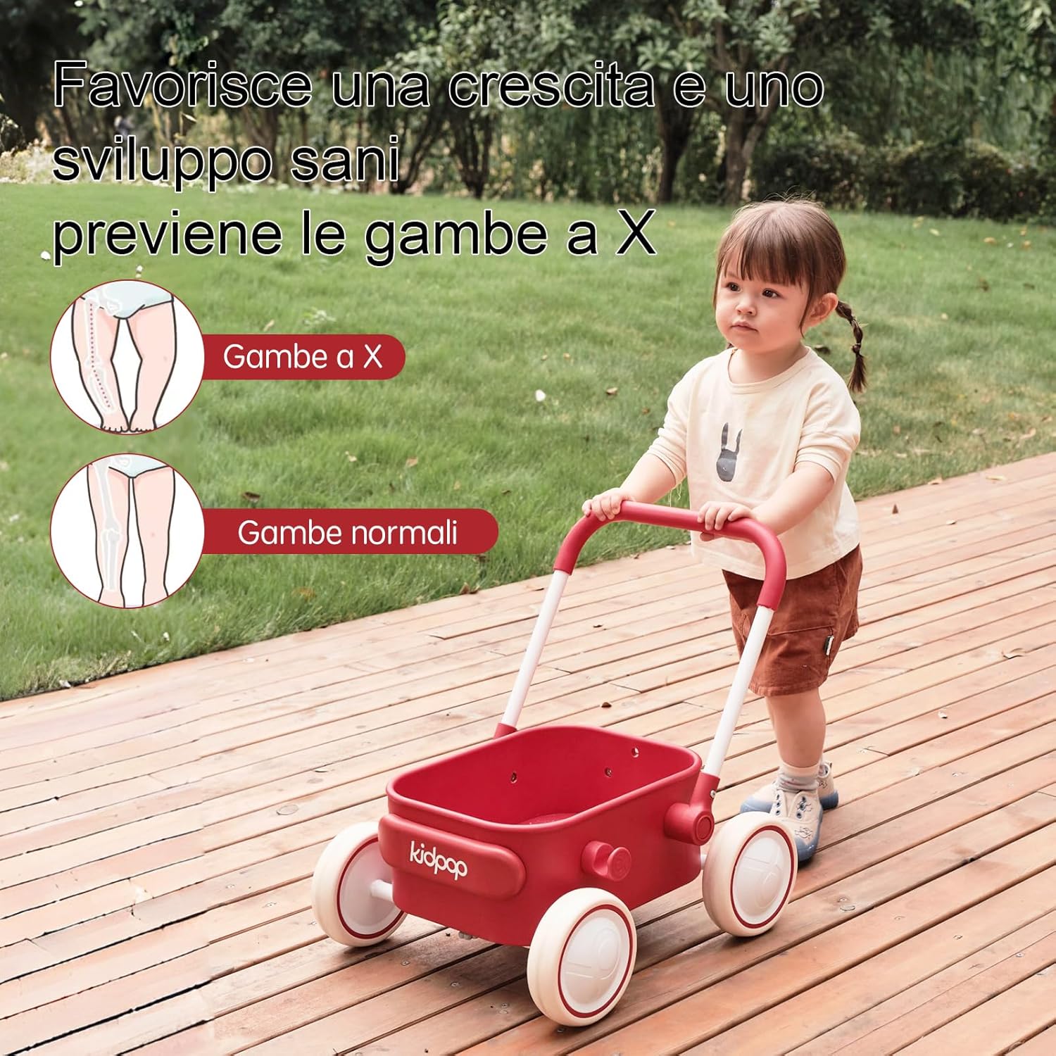 Thumbnail 3 de Kidpop PULA girello e carrello per bambini 6-18 mesi, rosso, portata 15 kg