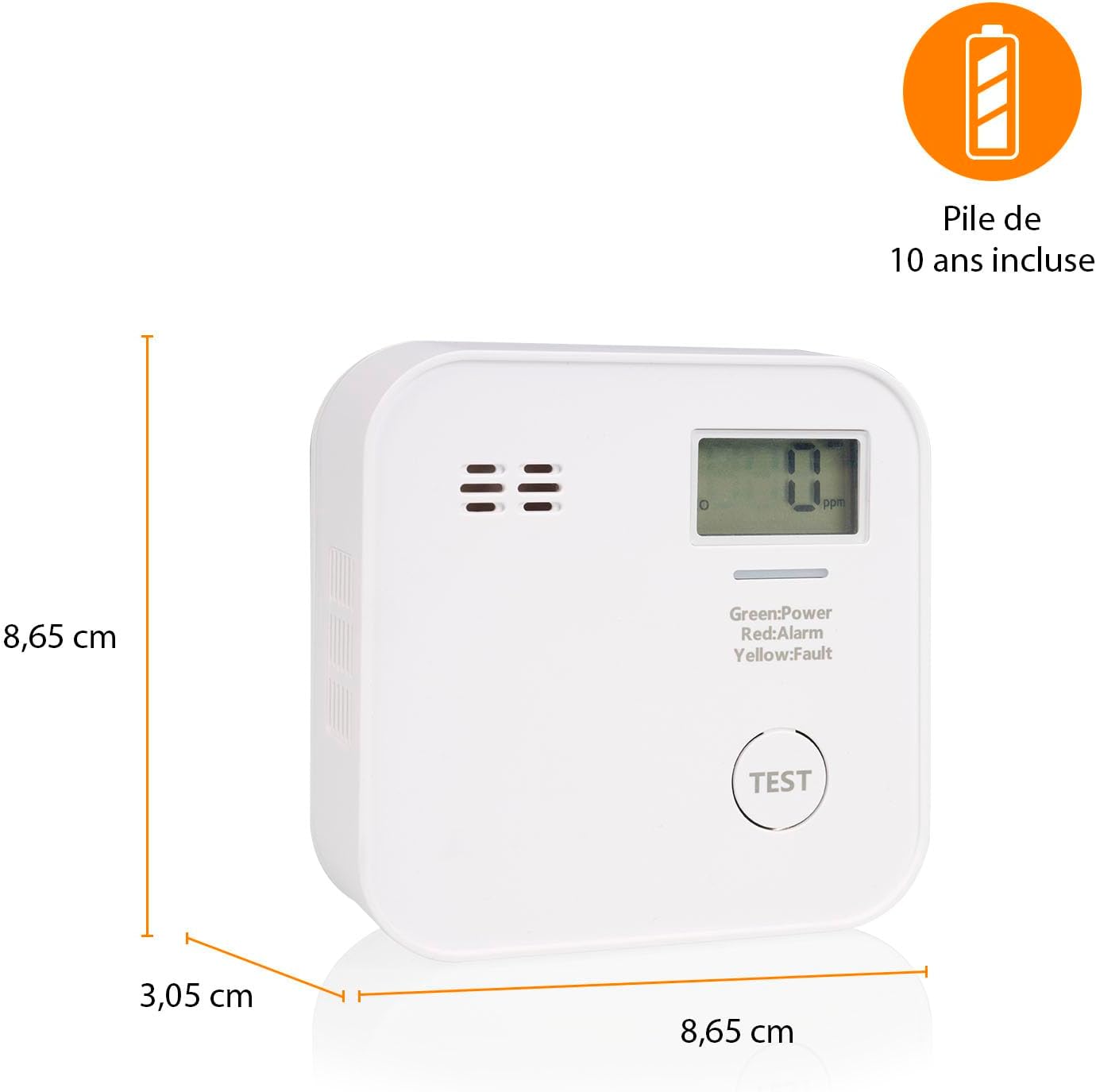 Thumbnail 2 de Smartwares FGA-13091 détecteur de CO 10 ans 📟