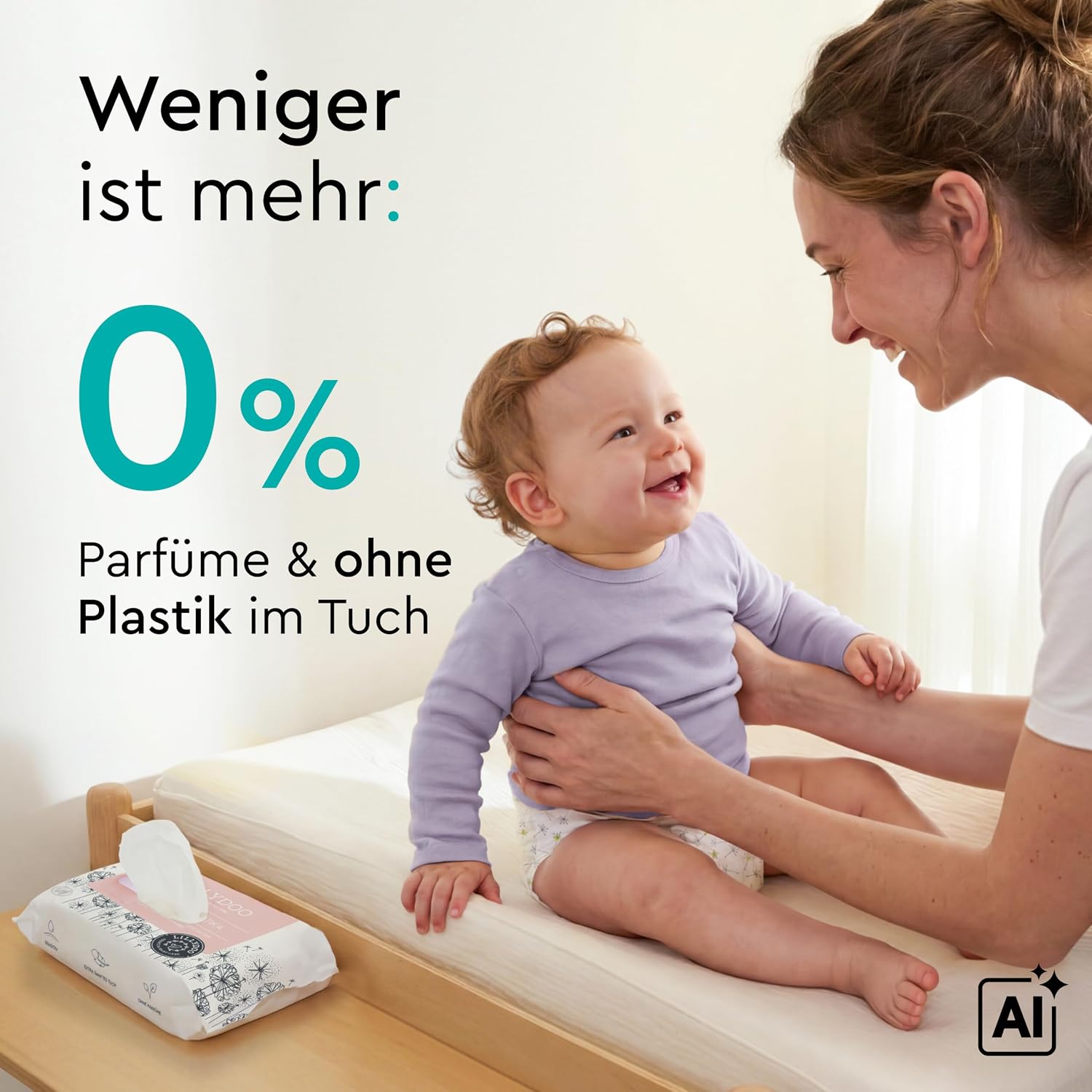 Thumbnail 5 de LILLYDOO Feuchttücher mit Präbiotika – 600 Stück (10 x 60) für empfindliche Babyhaut, plastikfrei