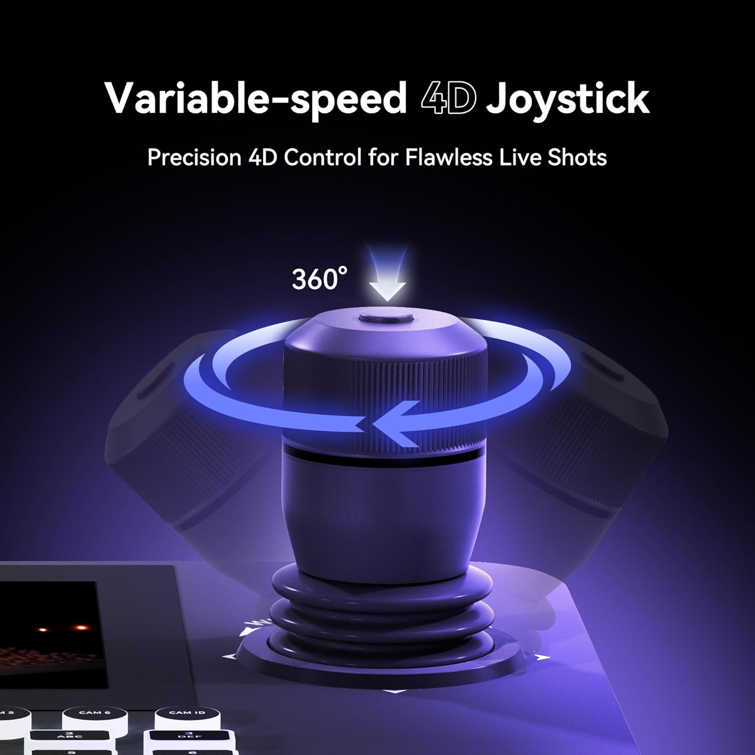 Thumbnail 3 de Tenveo NDI PTZ Camera Joystick Controller (KB300PRO) with 7” Quad-Screen Preview