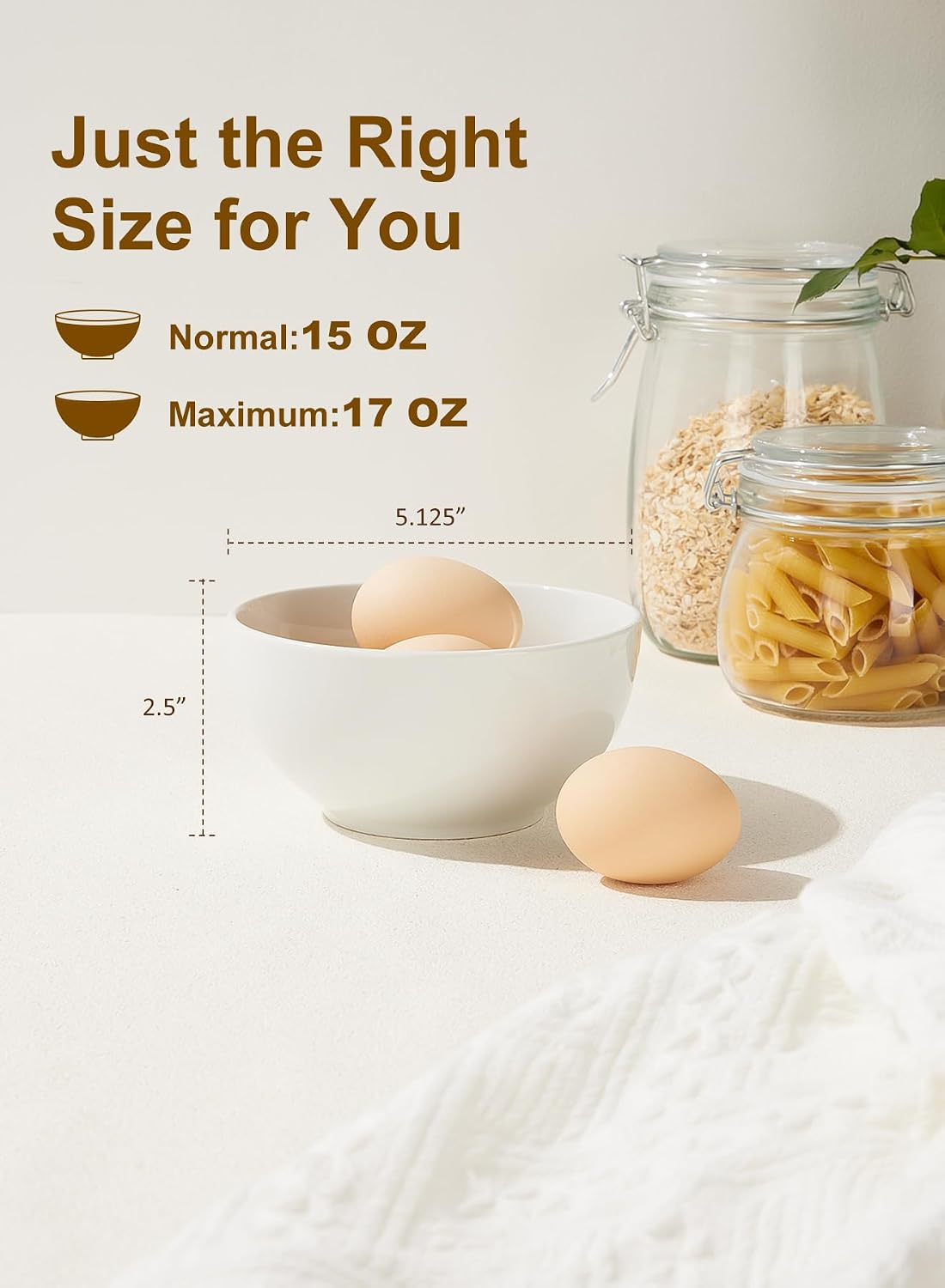 Detalle de Yedio Ceramic Soup Bowls 17 oz