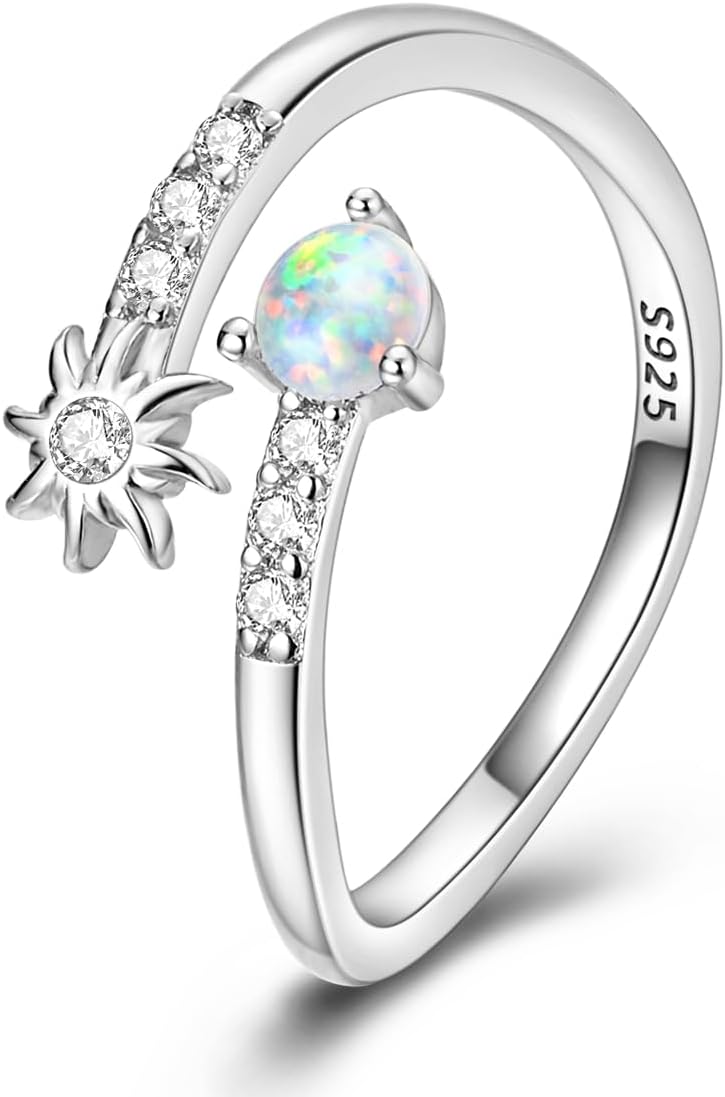 Detalle de Verstellbare 925 Sterling Silber Ringe für Frauen