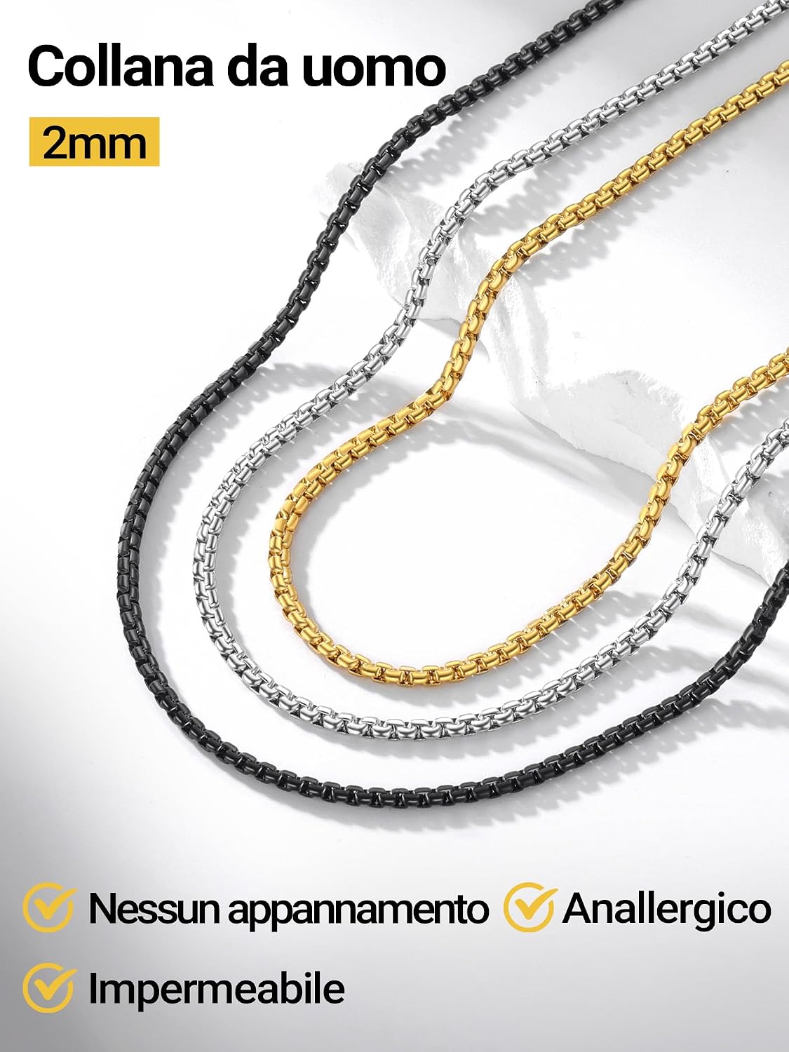 Thumbnail 4 de PROSTEEL Collana Catena Scatola 4–6 mm