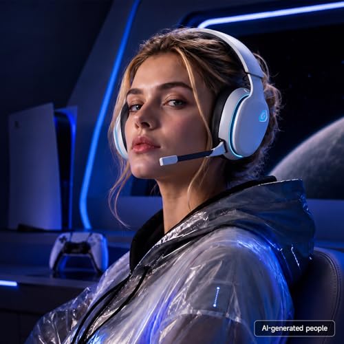 Thumbnail 7 de AOC 2.4GHz Wireless Gaming Headset for PS5/PS4/PC/Switch (White) – 45Hr Battery, 50mm Drivers, Detachable Mic