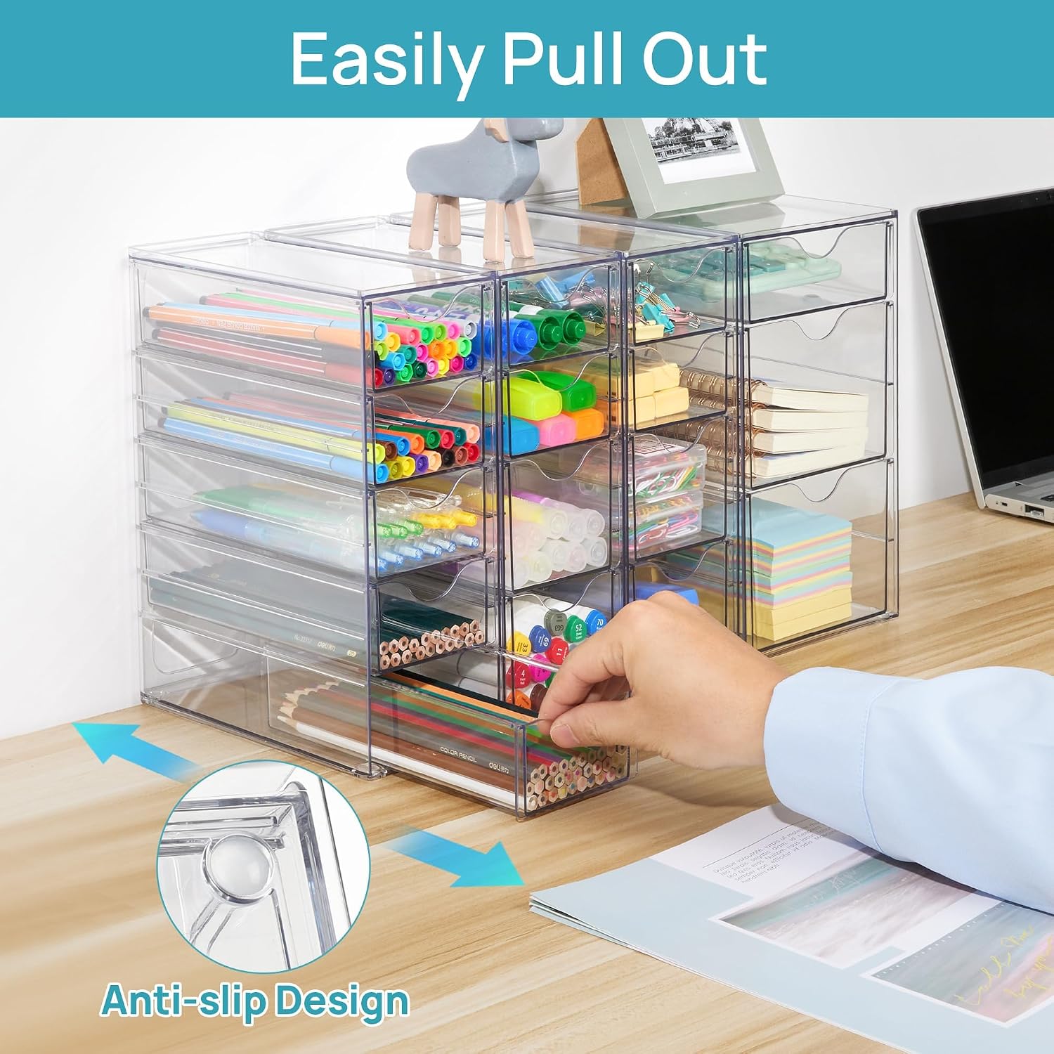 Detalle de Vtopmart SDVT0003V1 Clear Storage Organizer with 16 Drawers