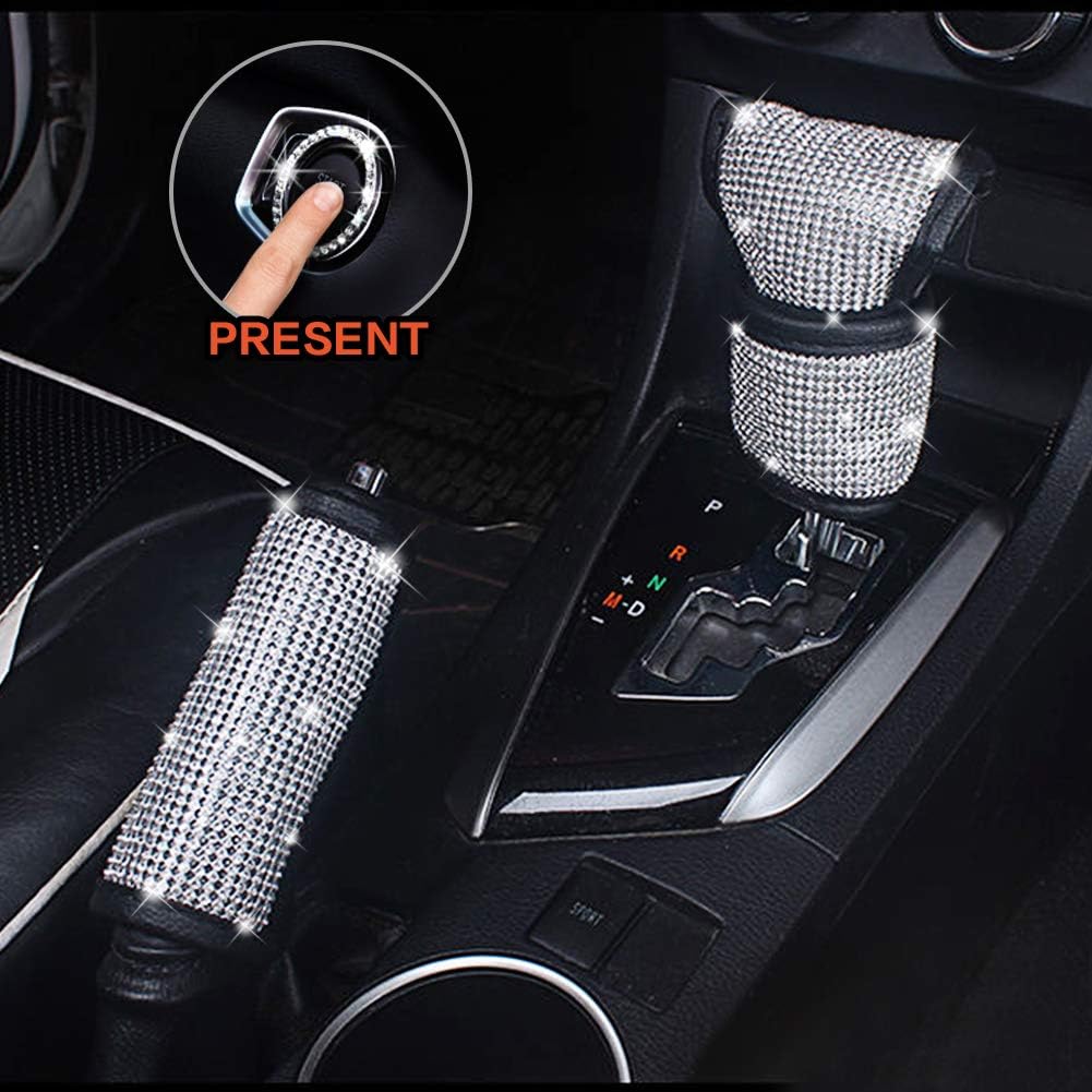 Detalle de 2 Packs Universal Diamond Leather Seat Belt Shoulder Pads and Bling Car Accessories Kit