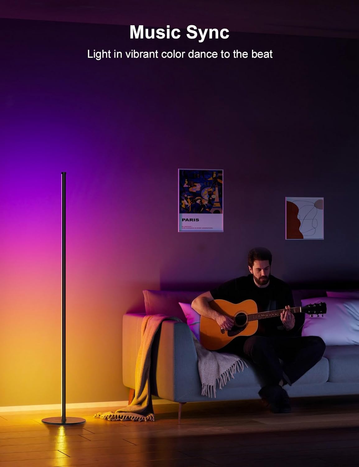Thumbnail 3 de Meewata LED Stehlampe Wohnzimmer 180 cm RGB