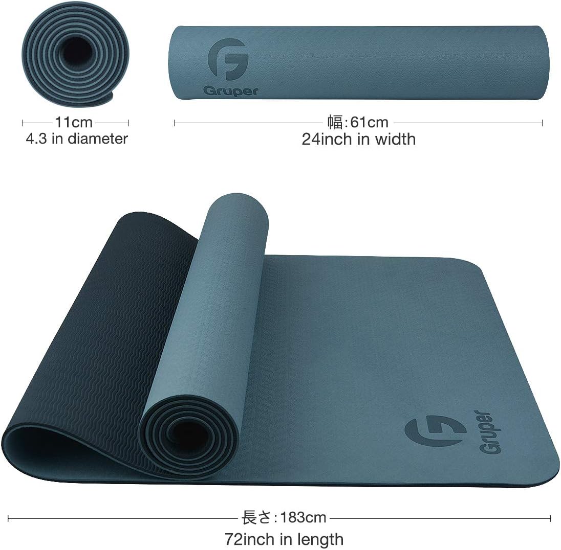 Detalle de Gruper Yoga Mat Non Slip: Eco-Friendly, Double-Layer Grip with Free Carry Strap