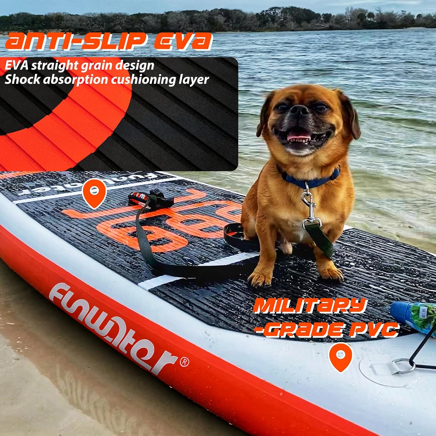 Detalle 2 de FunWater 10'6"–11'6" SUP Board – aufblasbares Allround-Stand-Up-Paddleboard für Einsteiger & Familien
