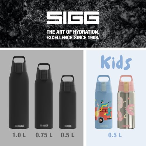 Detalle 2 de SIGG Isolierte Trinkflasche Shield Therm One Black 0,75 L – BPA-frei, spülmaschinenfest und aus 90% recyceltem Edelstahl