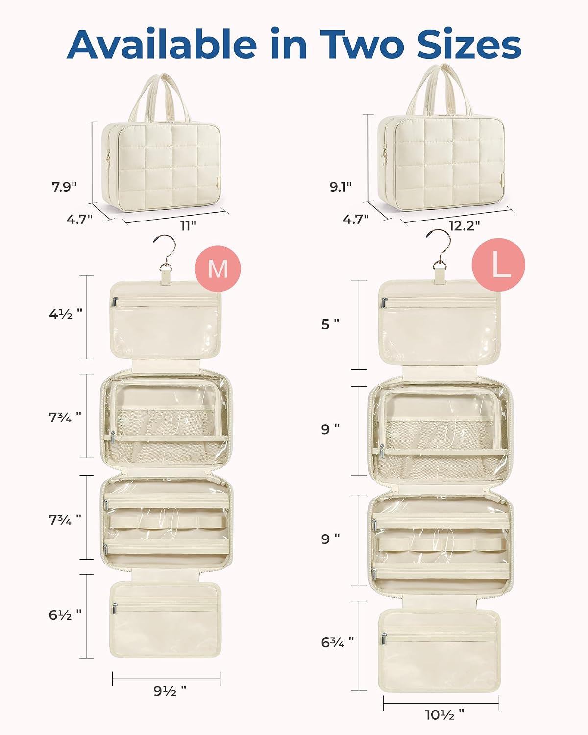 Detalle 2 de BAGSMART Hanging Toiletry Bag, Medium