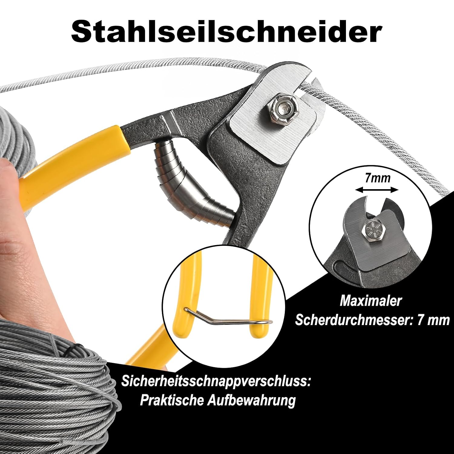 Detalle de Philtool 40M 3mm Edelstahl Drahtseil Kit – 74teilig, Ummantelung mit Ösen