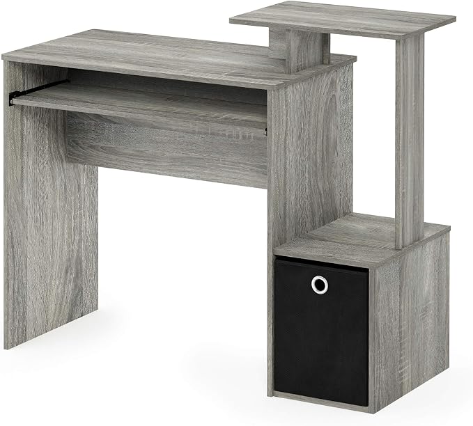 Detalle de Furinno Rover Escritorio de Computadora Gris y Negro