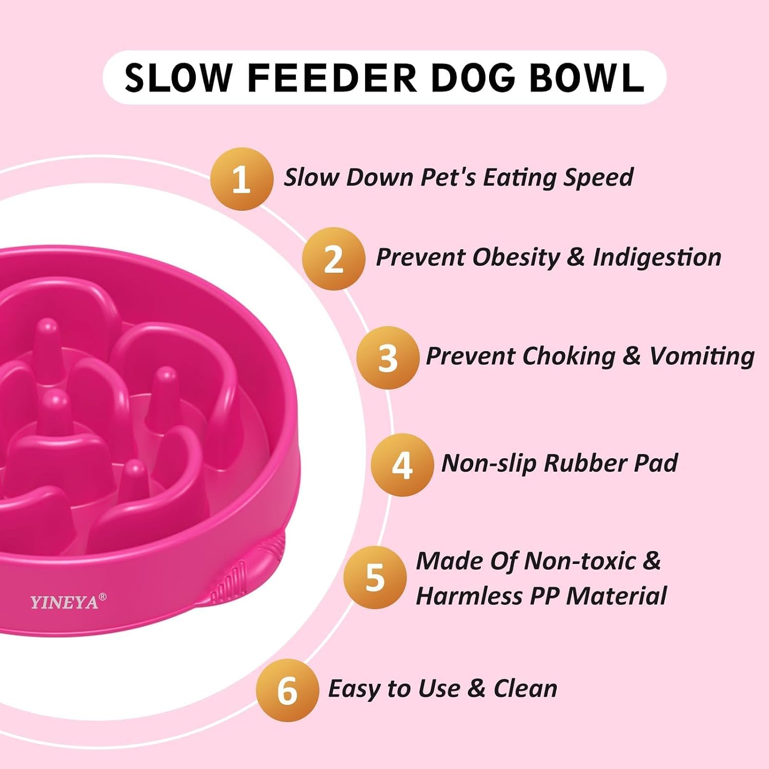 Detalle 2 de YINEYA Slow Feeder Dog Bowl for Large Dogs