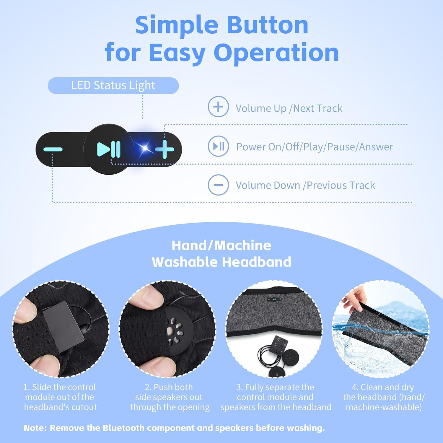 Thumbnail 6 de Veeniitosr Sleep Headphones Bluetooth 6.0 Headband — 3-in-1 Sleep, Workout & Eye Mask