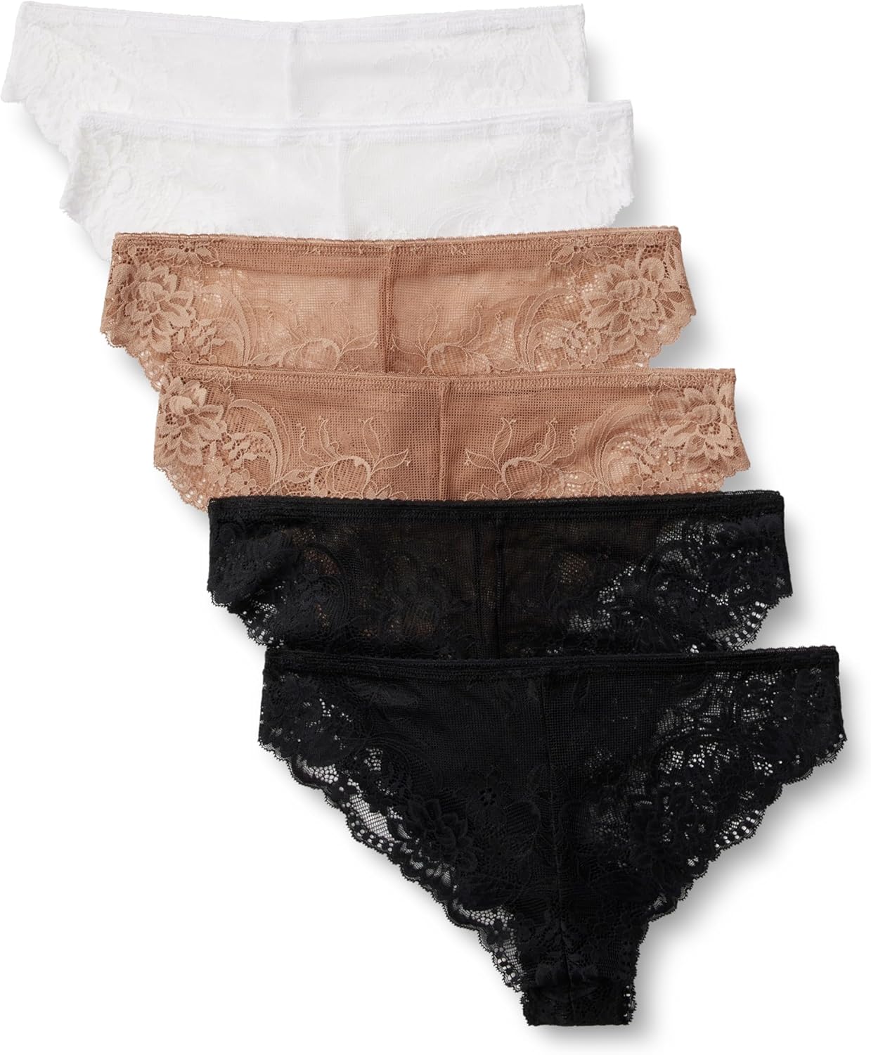 Amazon Essentials Damen Freches Höschen aus elastischer Galonspitze, 6er-Pack