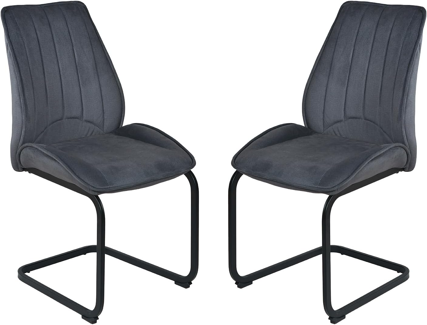 Thumbnail 6 de JIEXI N625P309525G eetkamerstoelen, set van 2 in donkergrijze stof