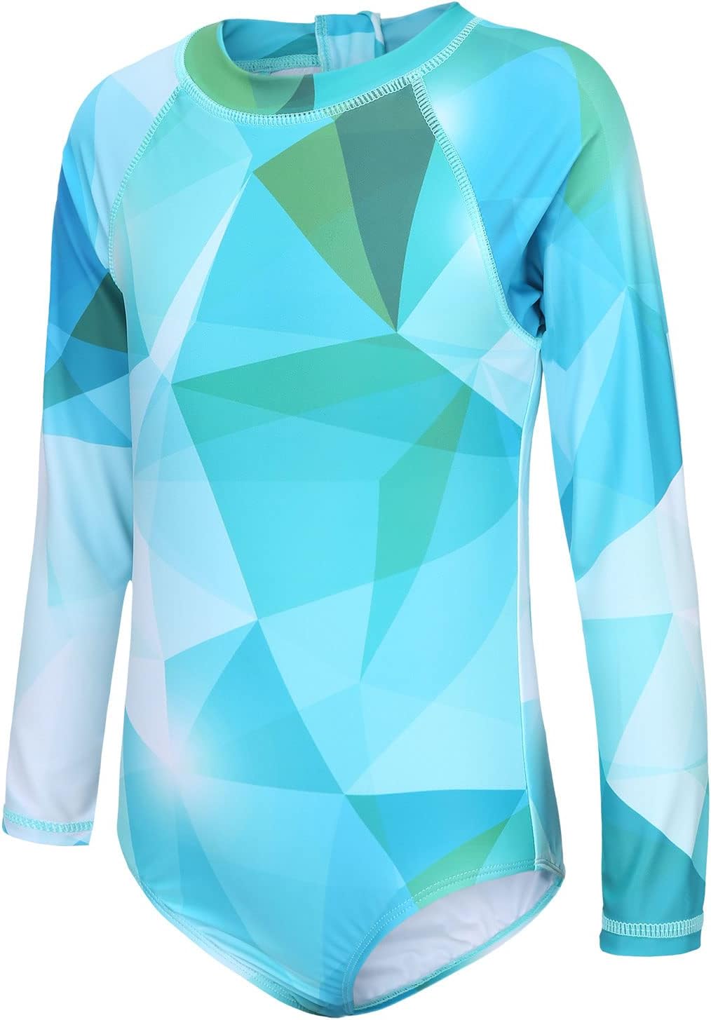 Detalle de Girls Long Sleeve Swimsuit One-Piece Rash Vest – age 5-16, Aisyee