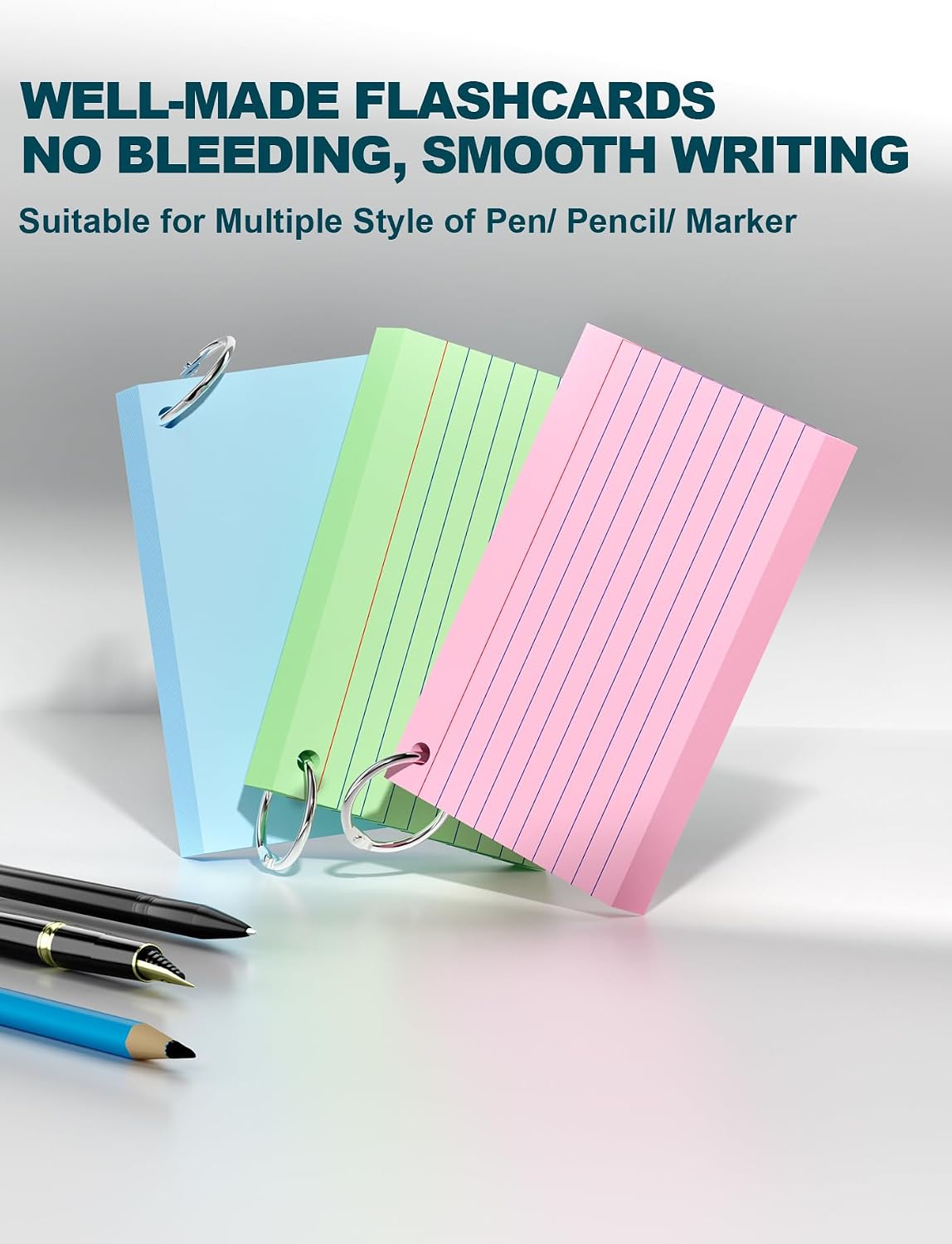 Thumbnail 2 de Aidunmis 600-Count 3 x 5 Index Cards with Ring, Coloured and Ruled