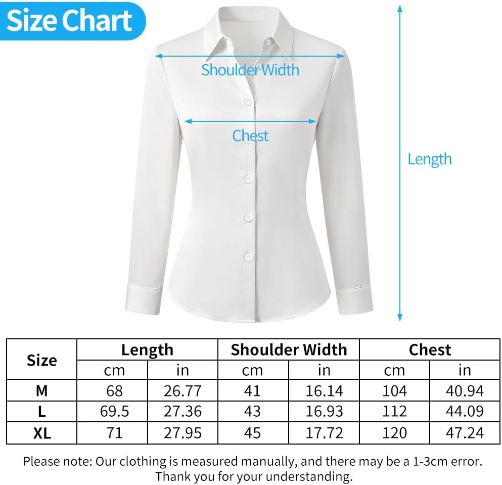 Detalle 2 de BSBUY damesblouse met lange mouwen, wit, stretch en knoopsluiting