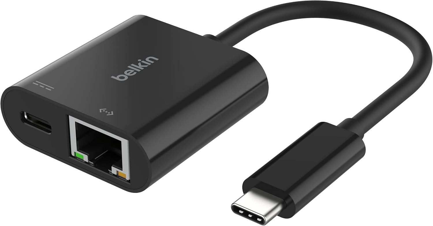 Detalle de Belkin INC019btBK 2-in-1 USB-C有線LANアダプター、1Gbps・最大100W PD給電