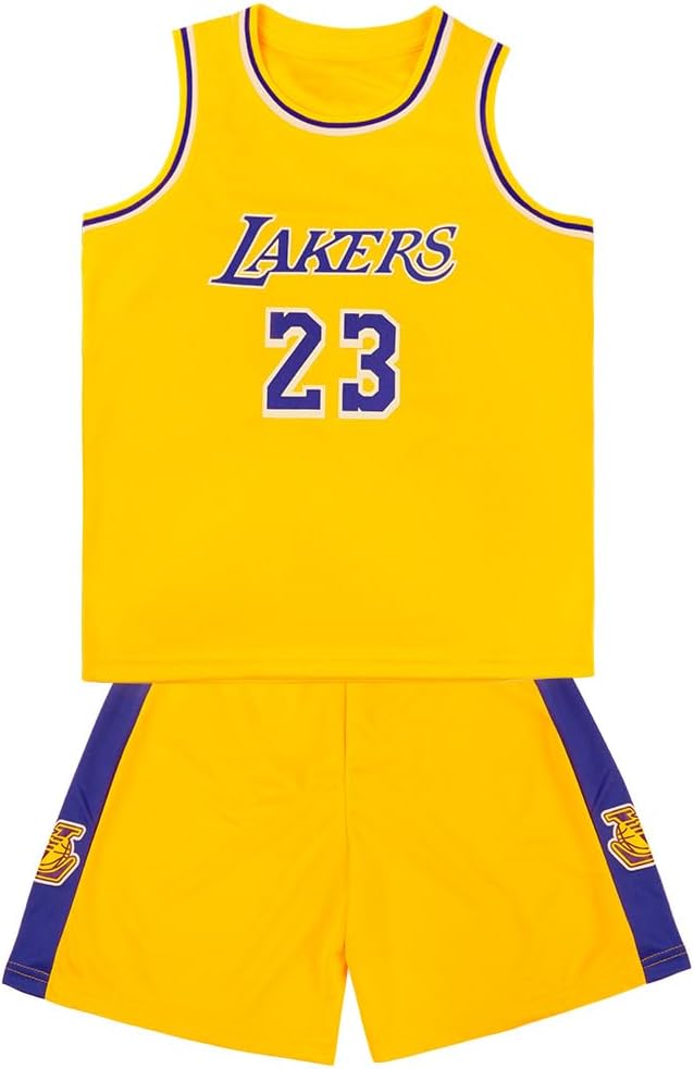 Detalle de BSBUY Completo Basket Bambino – 2 pezzi senza maniche, maglia e pantaloncini da basket per ragazzi