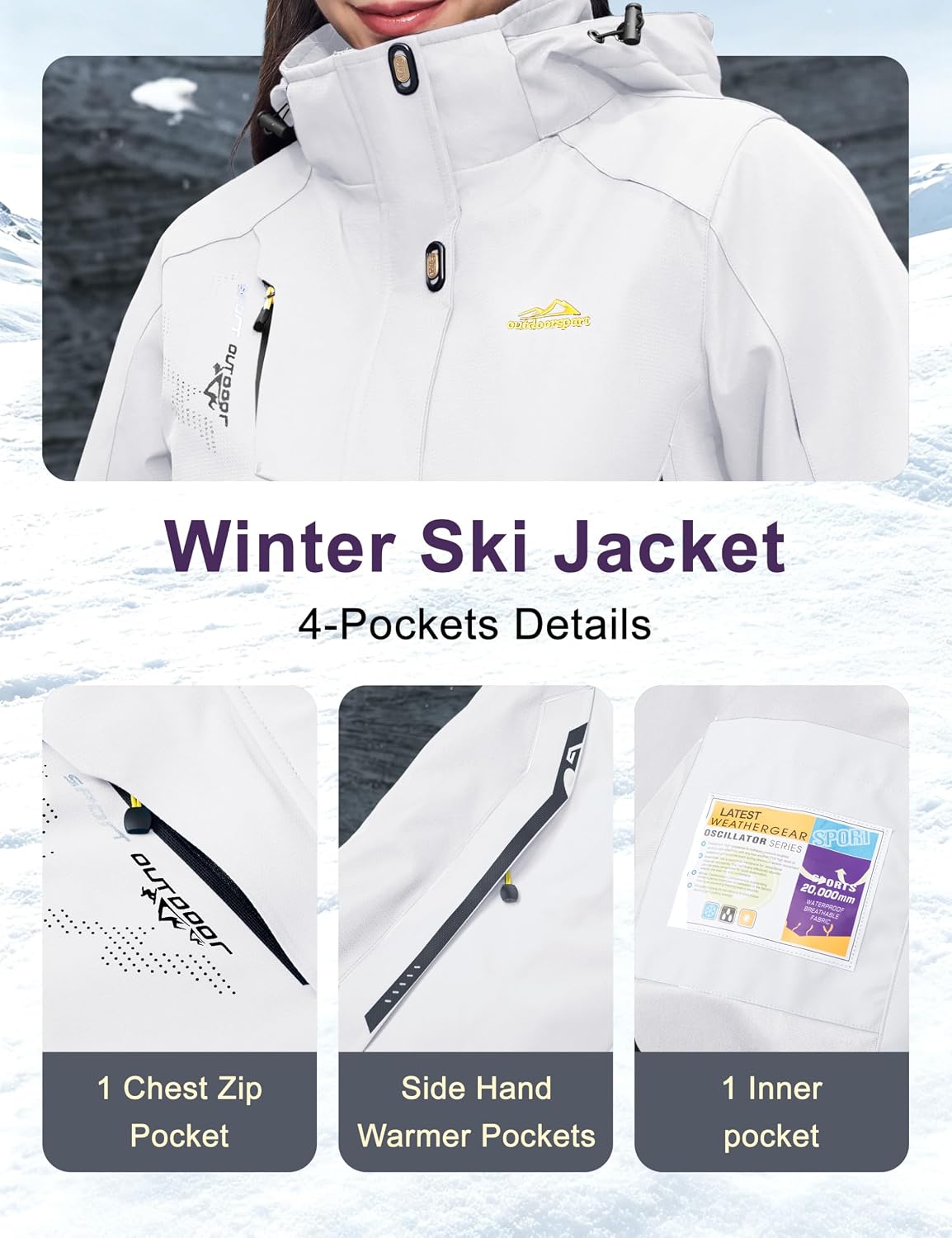 Thumbnail 5 de MAGCOMSEN Women's 3-in-1 Waterproof Ski Jacket