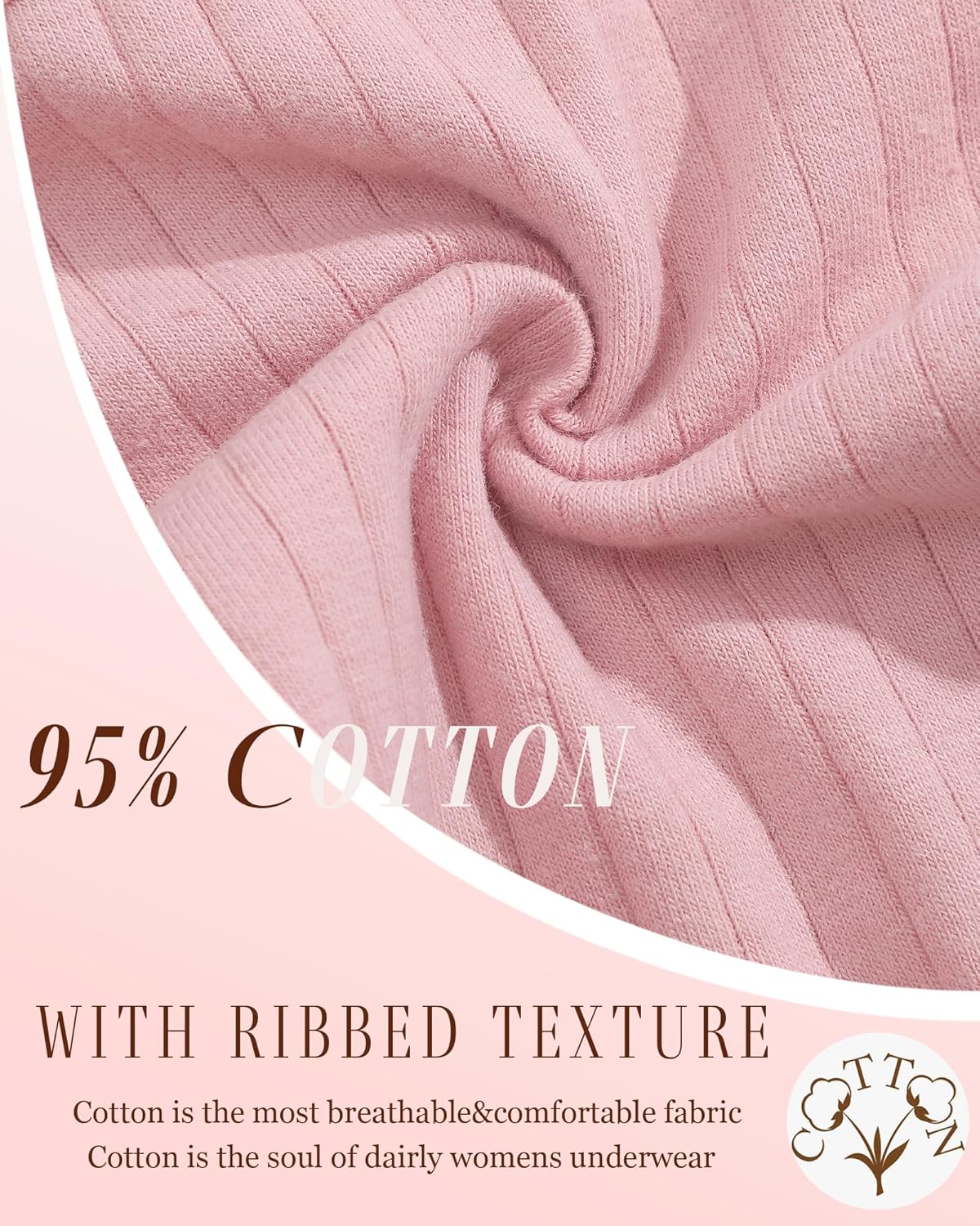 Detalle de FINETOO Cotton Thongs for Women – Soft Low Rise 6-Pack, 95% Cotton