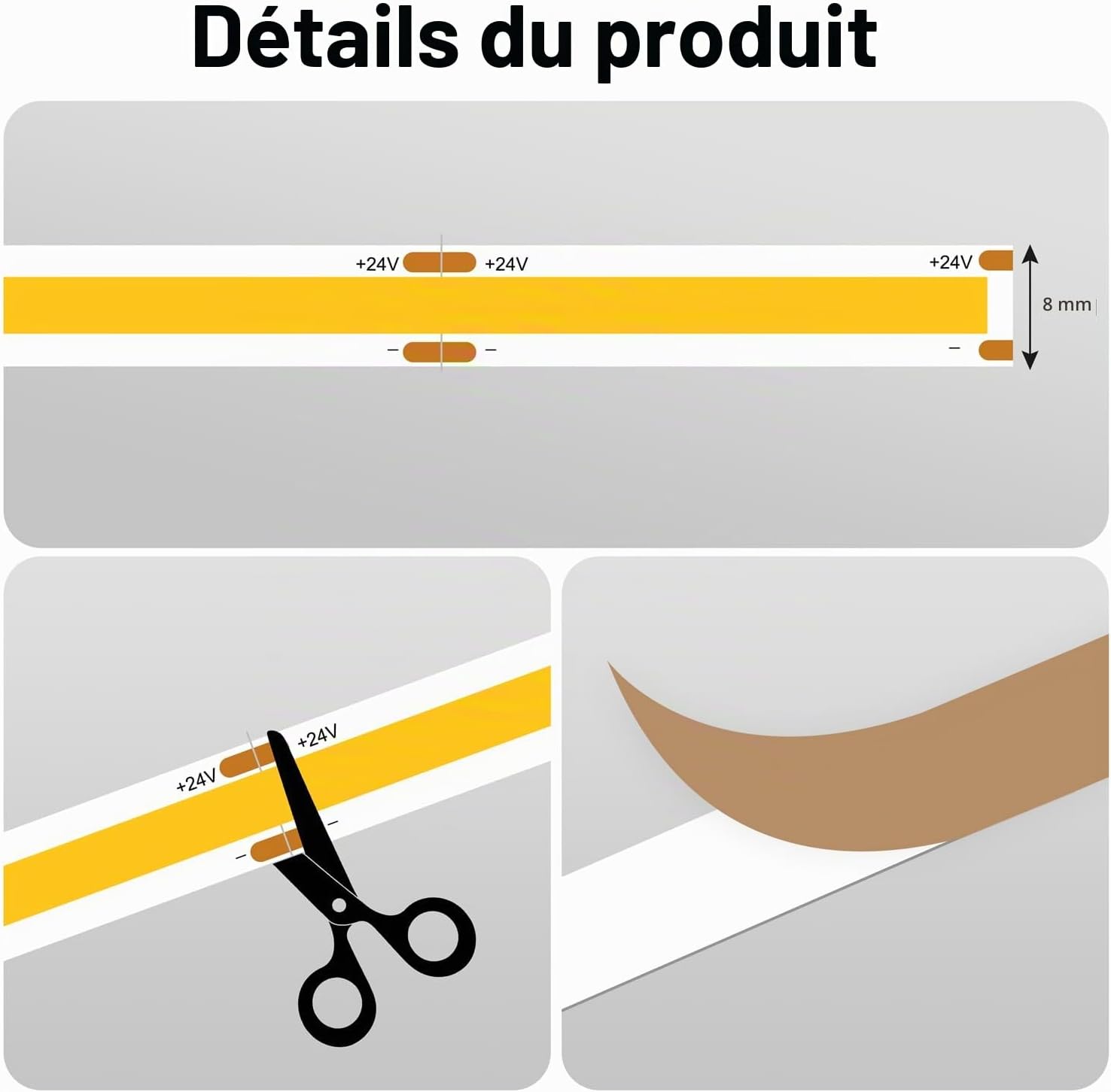 Detalle 2 de Luktix LUX-COB-2M COB-ledstrip 2 m, 4000 K, dimbaar met afstandsbediening