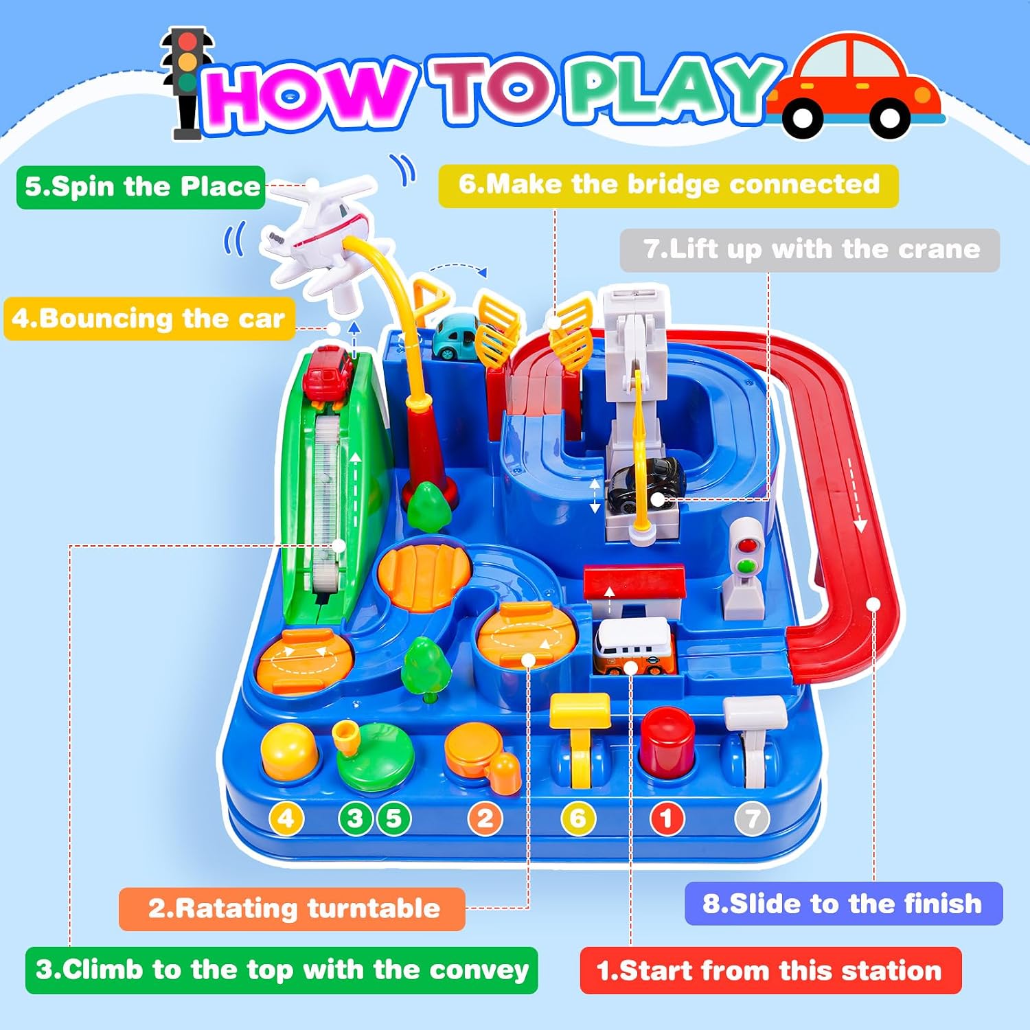 Detalle 2 de EUTOYZ Car Adventure track toy for ages 3–6