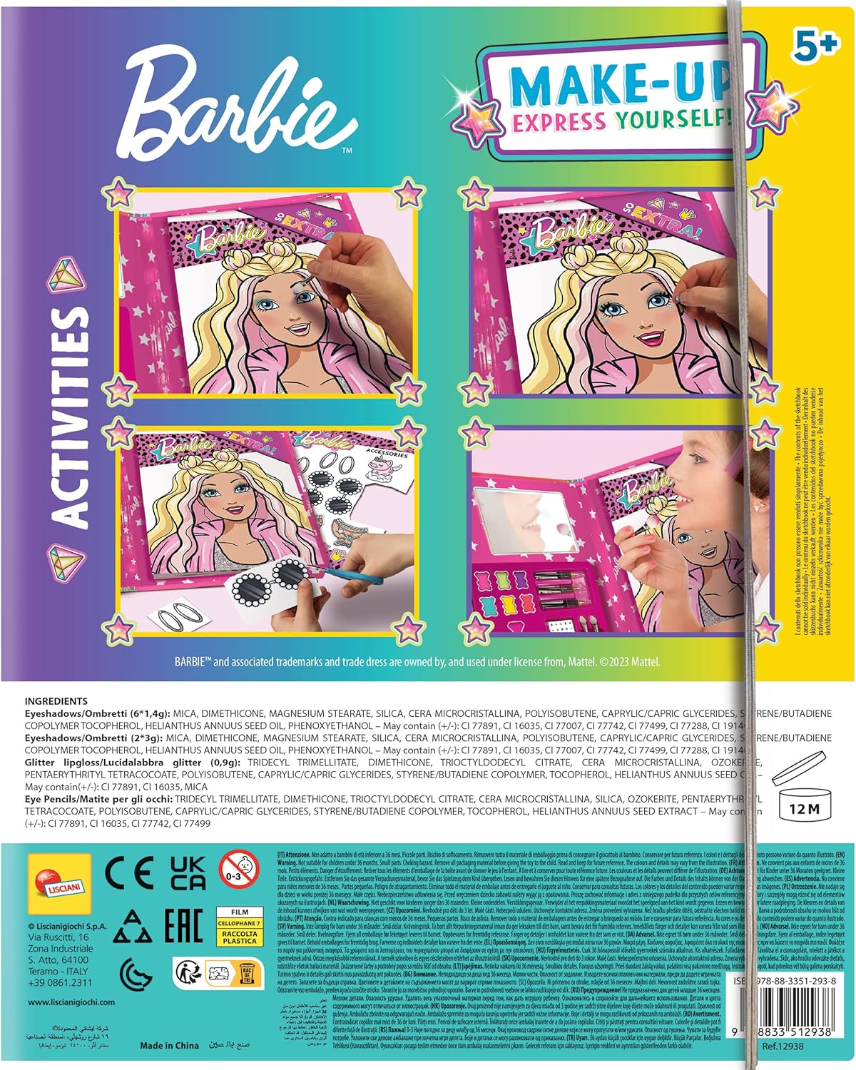 Detalle 2 de BARBIE Make-Up Express Yourself! Sketchbook & Make-Up Bag – 44-Page Activity Kit
