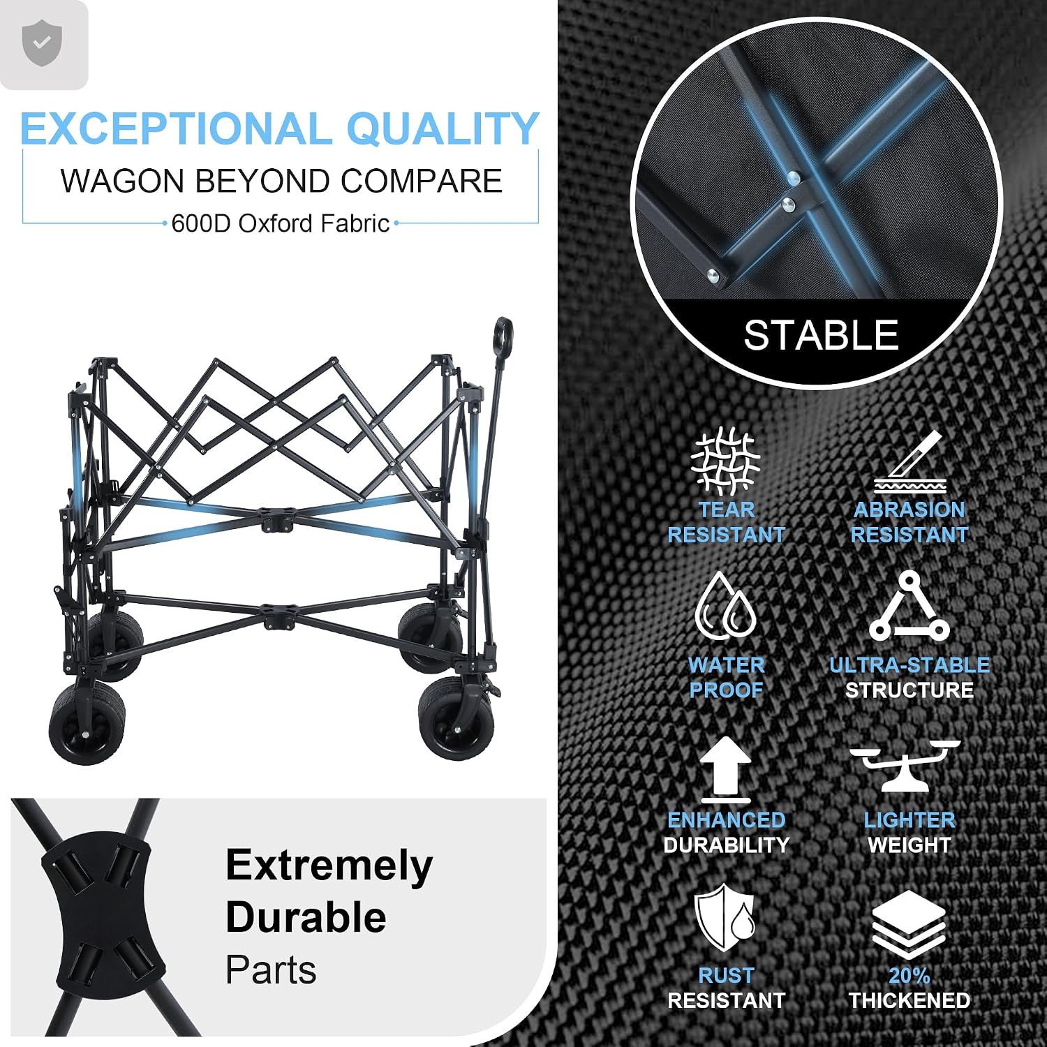 Detalle 2 de Double-Decker Folding Wagon Cart, 400L