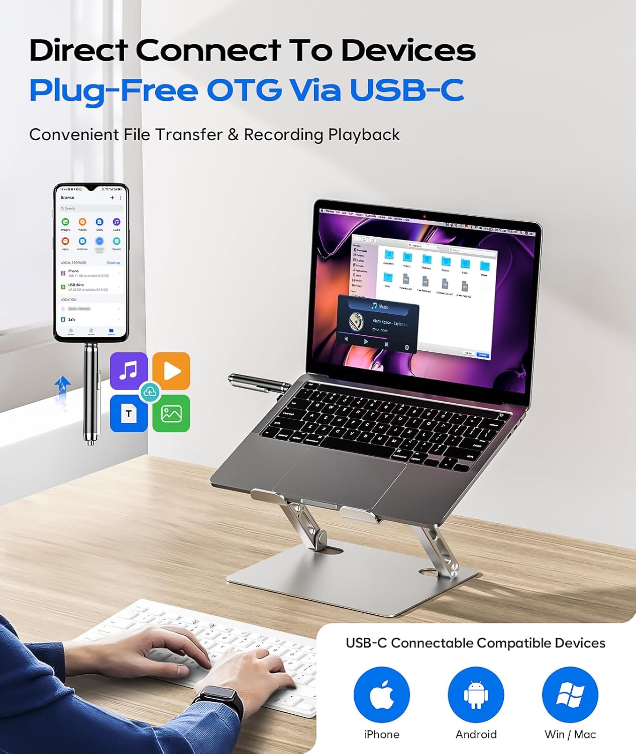 Thumbnail 1 de 64GB Digital Voice Recorder USB-C