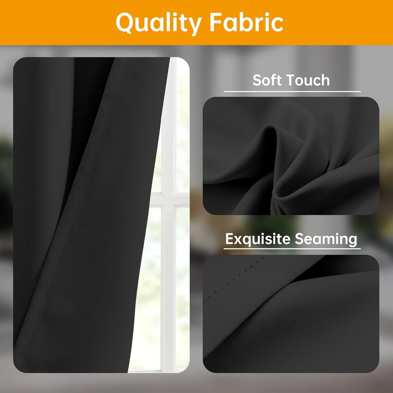 Thumbnail 2 de Room Divider Curtains Flexible Ceiling Tracks Set (Ceiling Mount) Blackout Curtain Panels W150 x H96